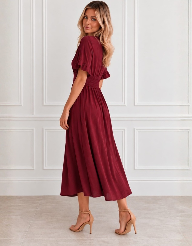 Esther & Co - Korbela Dress - Bordeaux