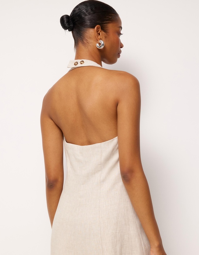 AERE - Rosa Linen Halter Midi Dress