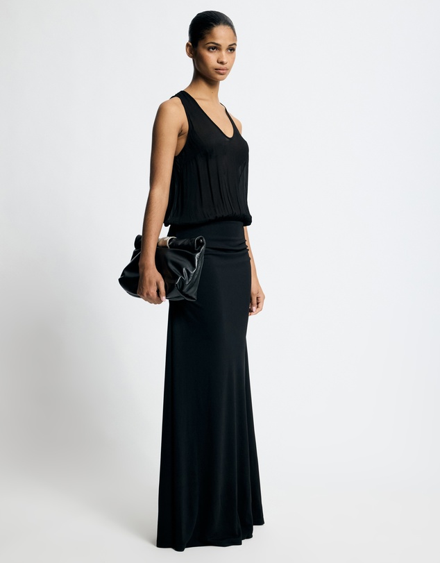 Lover - Kit Jersey And Georgette Racer-Back Maxi Dress