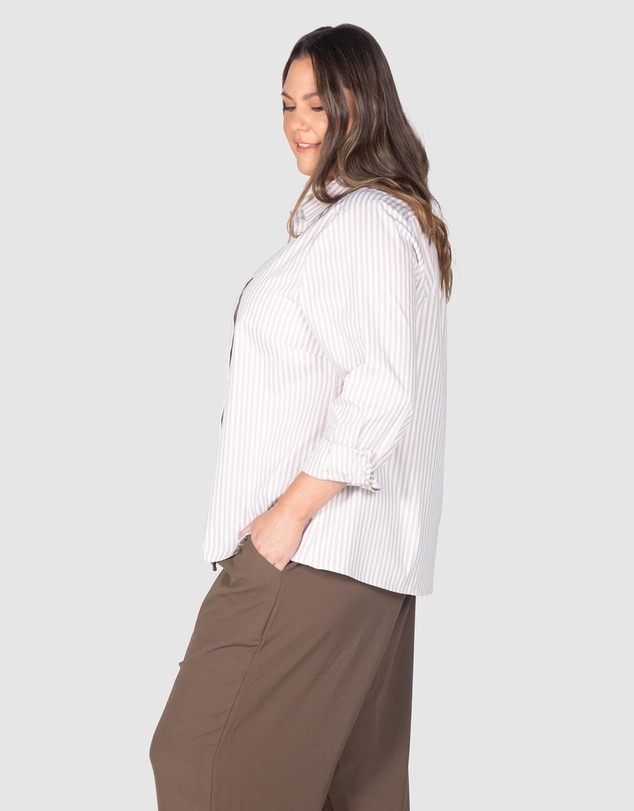 Love Your Wardrobe - Ella Stripe Button-Up Shirt