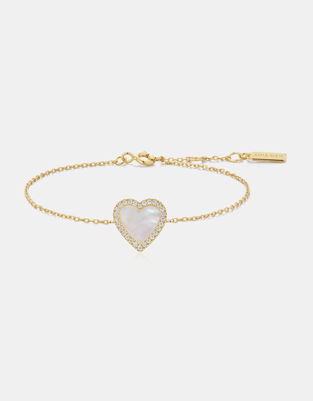 Ania Haie - Ania Haie Gold Mother of Pearl Halo Heart Bracelet