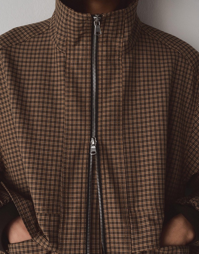 M.N.G - Houndstooth Jacket With High Collar