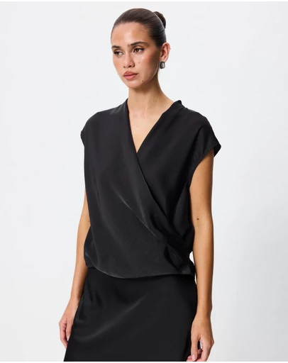 Tussah - Alessandra Satin Wrap Top