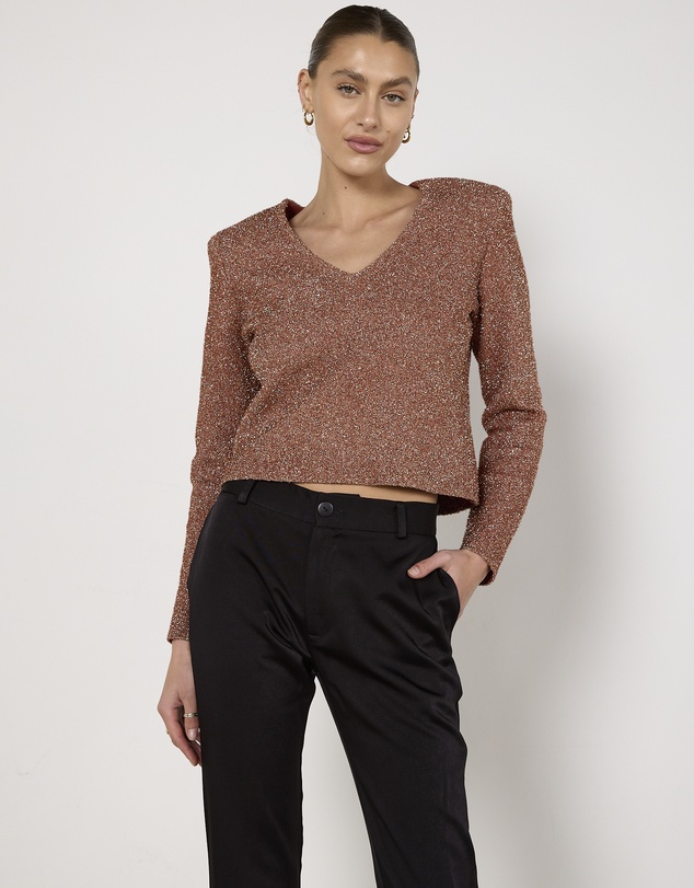 Cirkular - Pre-Loved - Scanlan Theodore Metallic Rose Gold Top