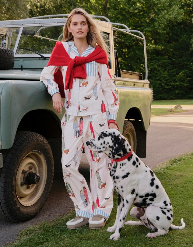 Chelsea Peers - Organic Cotton Ladies Walking Dogs Long Pyjama Set