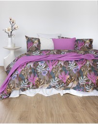 Bambury - Hana Botanical Printed Cotton Quilt Cover Set - Reversible