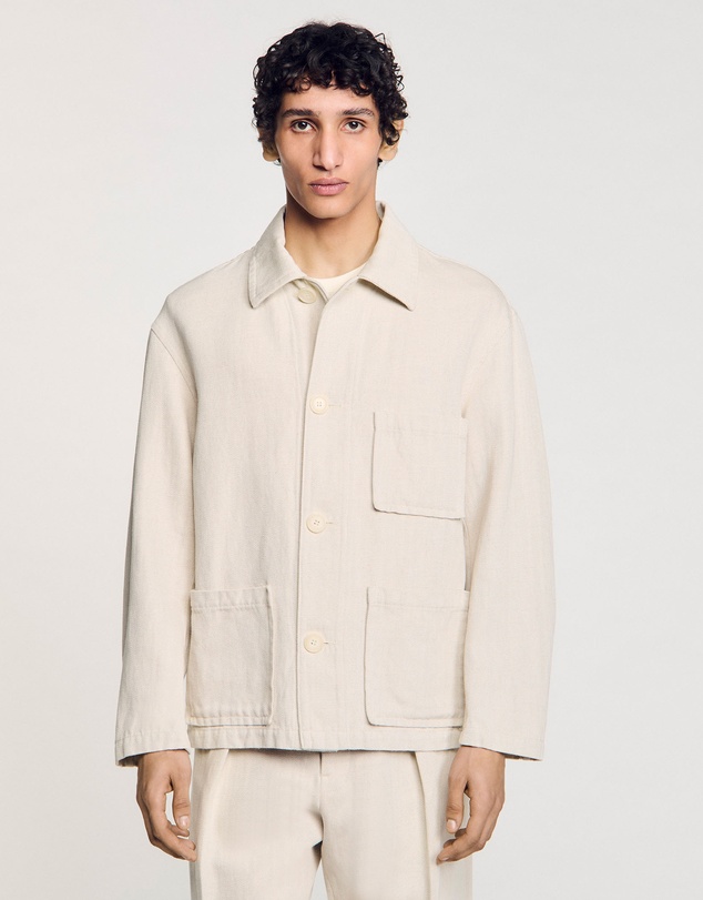 Sandro - Worker Overshirt Linen Jacket