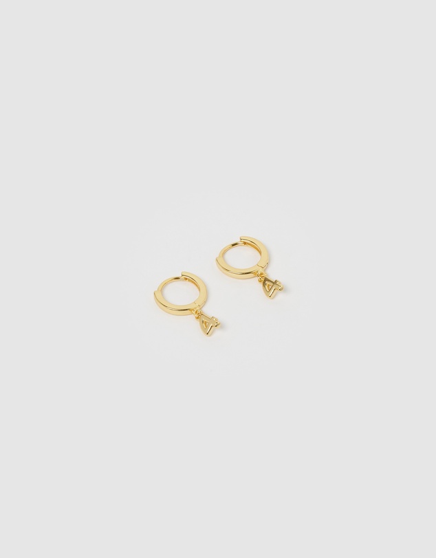 Izoa - Number 4 Huggie Earrings