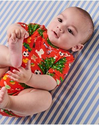 Kip&Co - Christmas Toys Organic Short Sleeve Romper - Babies