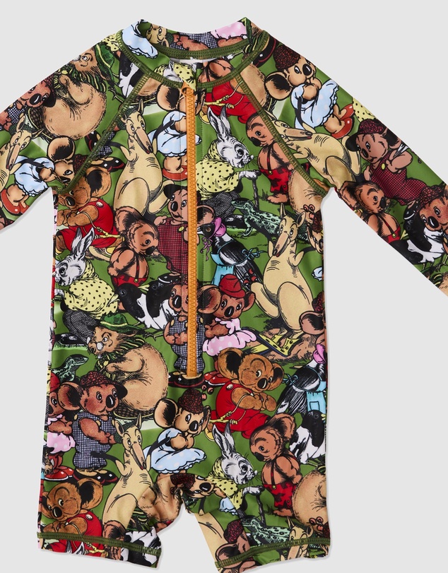 Kip&Co - KipCo x Blinky Bill Blinky And Friends Baby Long Sleeve Zip Bathers - Babies