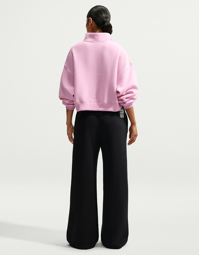 Nike - Studio Fleece Medium Weight Oversized 1/4-Zip Cropped Top