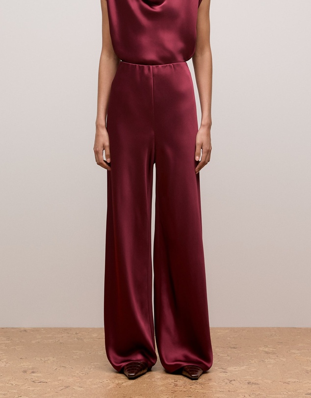 Trenery - Satin Bias Cut Pant in Auburn