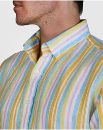 Abelard - San Michaele Linen Stripe Classic Fit Shirt