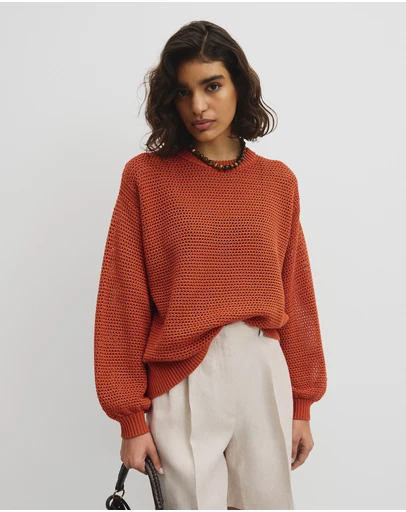 Country Road - Longsleeve Relaxed Crochet Knit