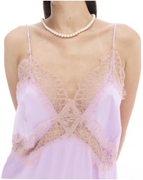 THE TALES - Satin and Lace Slip Dress
