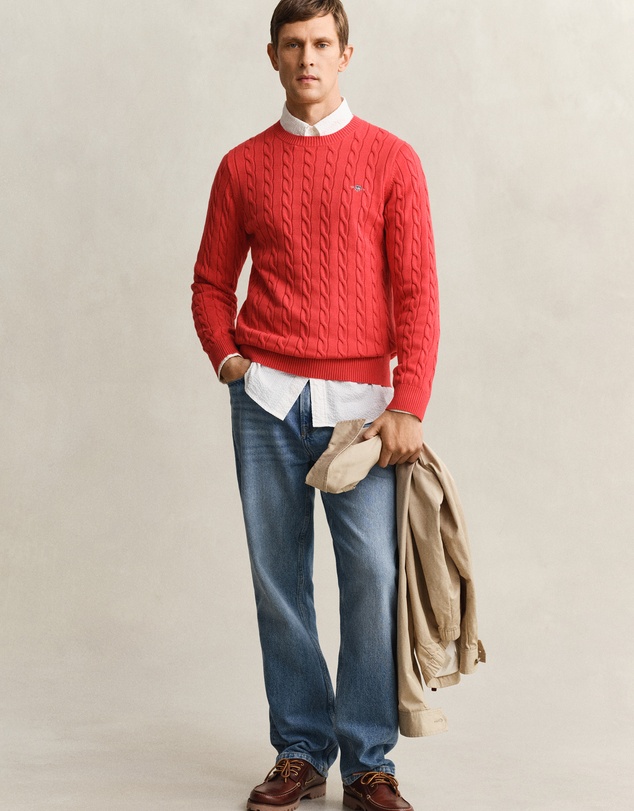Gant - Cotton Cable Crew Neck