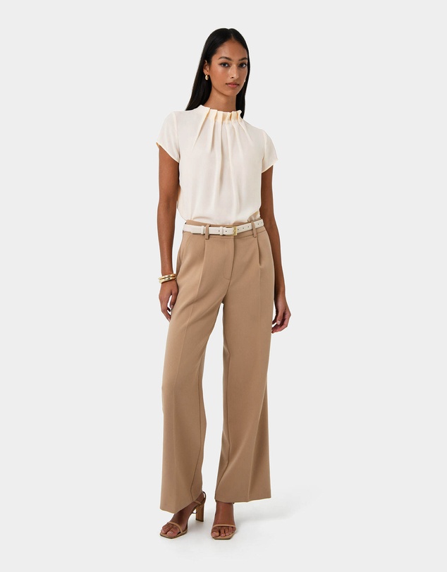 Forcast - Olivia Pleated High Neck Top