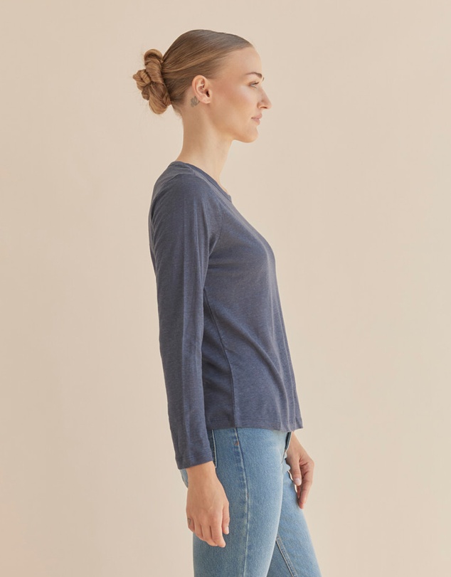 Amelius - Priya Long Sleeve Linen Jersey Top