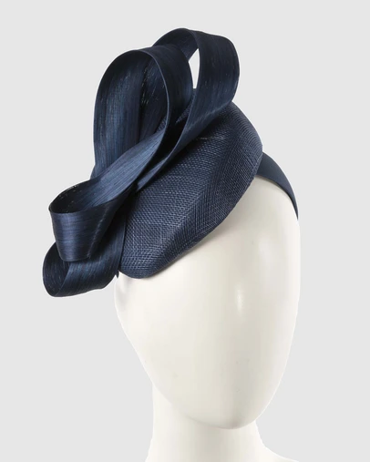 Max Alexander - Navy Pillbox Racing Fascinator