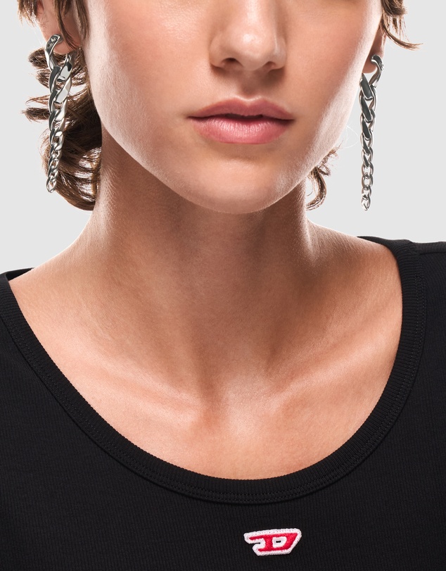 Diesel - Oval D Silver Earring