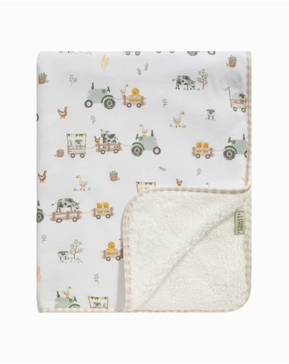 Living Textiles - Sherpa Blanket - Tractor Ride