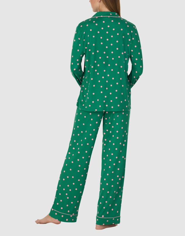 Kate Spade - Printed Jersey Button Up Long Sleeve Long Pyjama Set