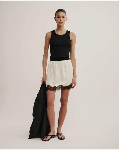 Witchery - Lace Trim Mini Skirt