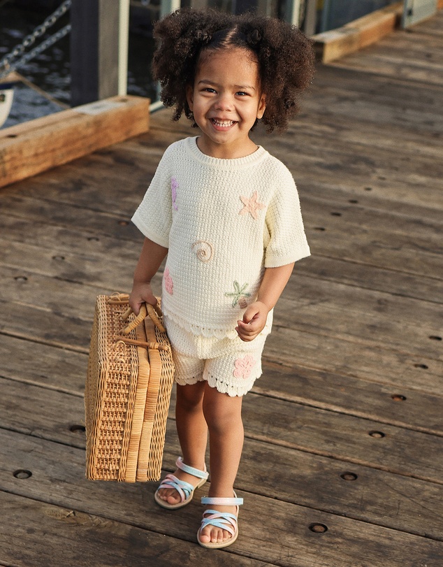 Kynd Baby - Crochet Short in Coconut