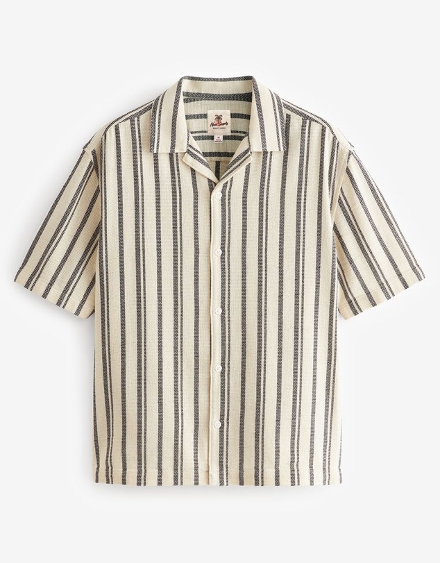 NEXT - Textured Stripe Short Sleeve Shirt