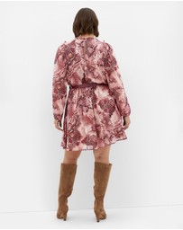 City Chic - Plus size Maddie Print Dress - cherry snake