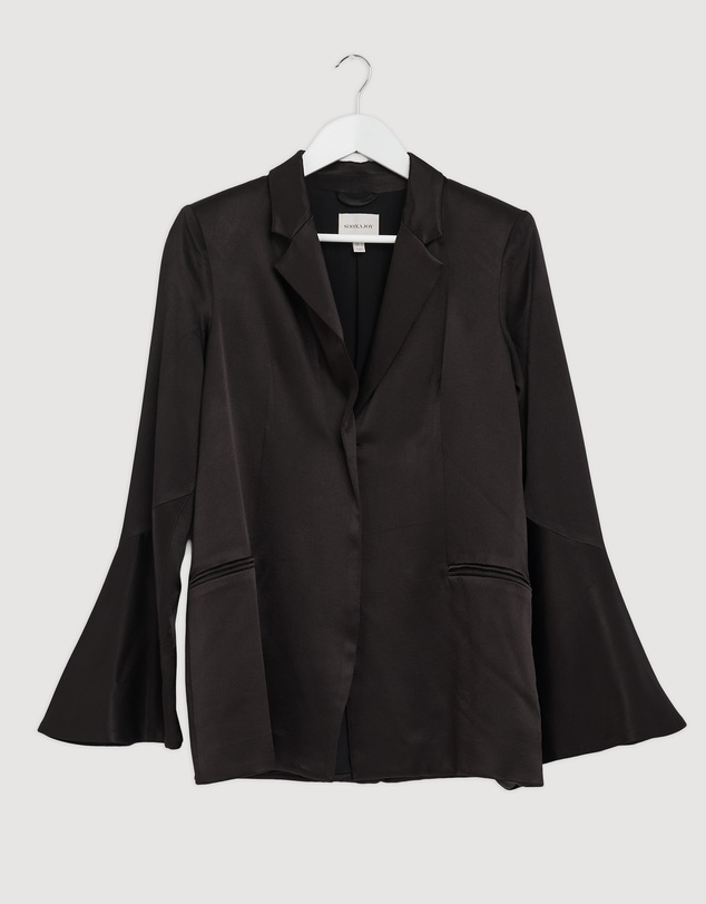 Revibe - Repaired Shona Joy La Lune Flared Sleeve Belted Blazer - AU 8