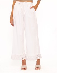 Petal & Pup - Eliska Frill Hem Pant - White