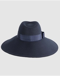 Max Alexander - Wide Brim Navy Winter Hat
