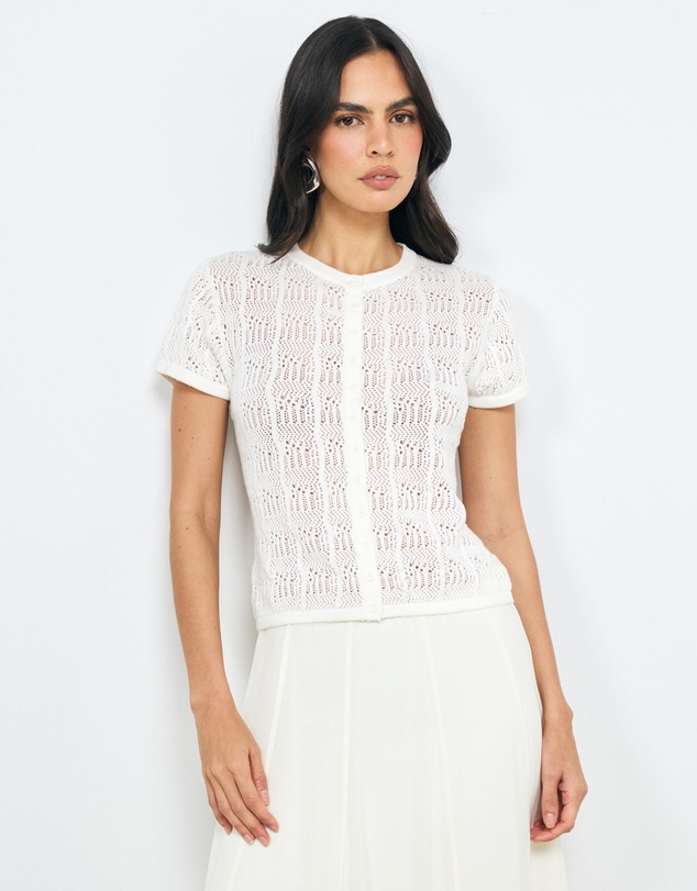 AERE - Lila Organic Cotton Pointelle Knit Top