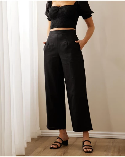 Atmos&Here - Hyacinth Linen Blend Pants