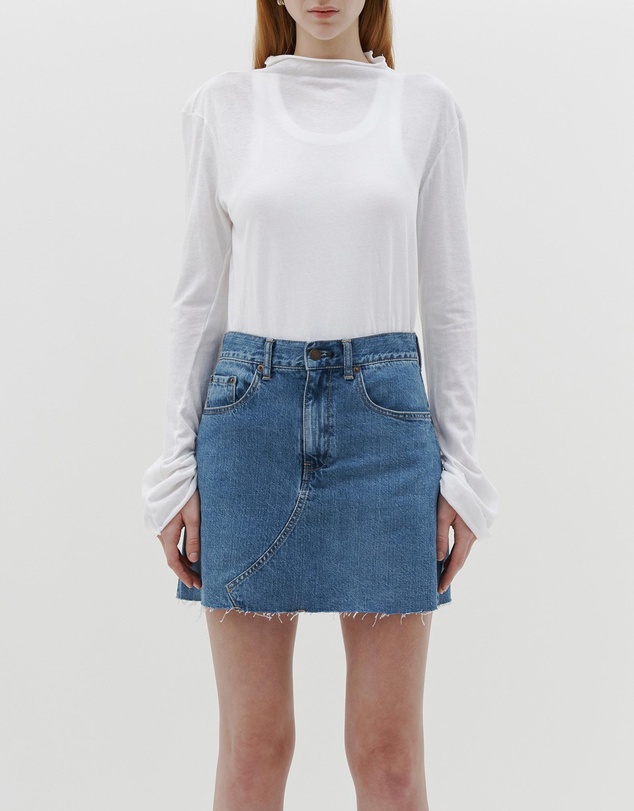 Bassike - regular raised neck long sleeve t.shirt