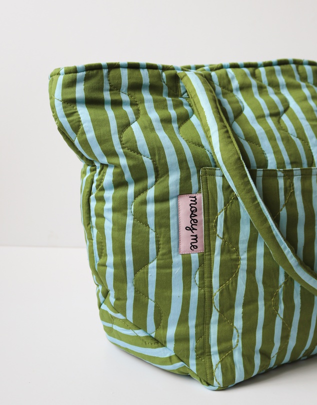 Mosey Me - Strokes Quilted Bag - Guacamole