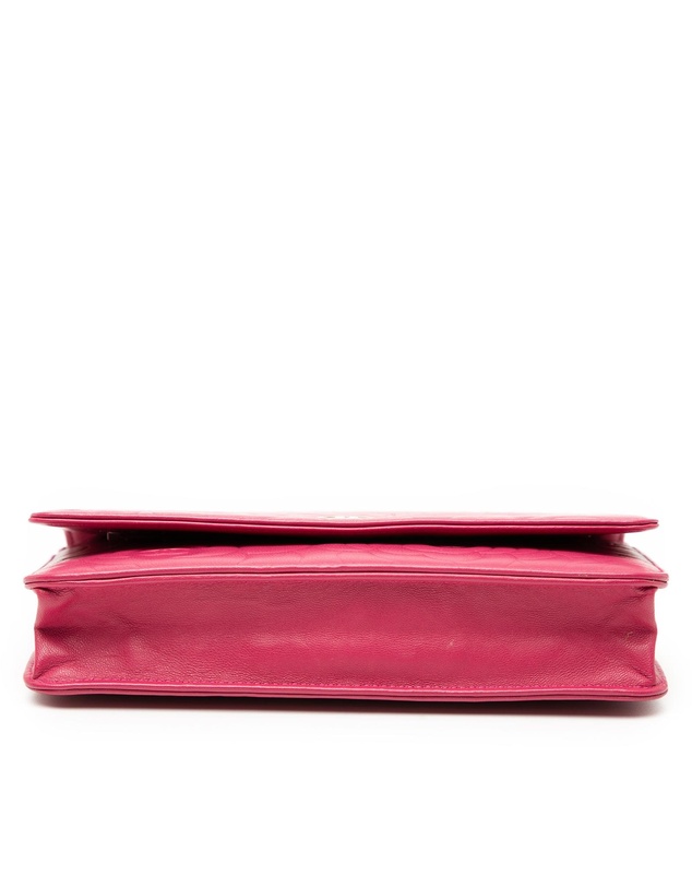 Pre-Loved by Azura Reborn - Pre-Loved CC Embossed Lambskin Camellia Wallet On Chain