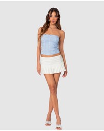EDIKTED - Veronika Ruched Mesh Top