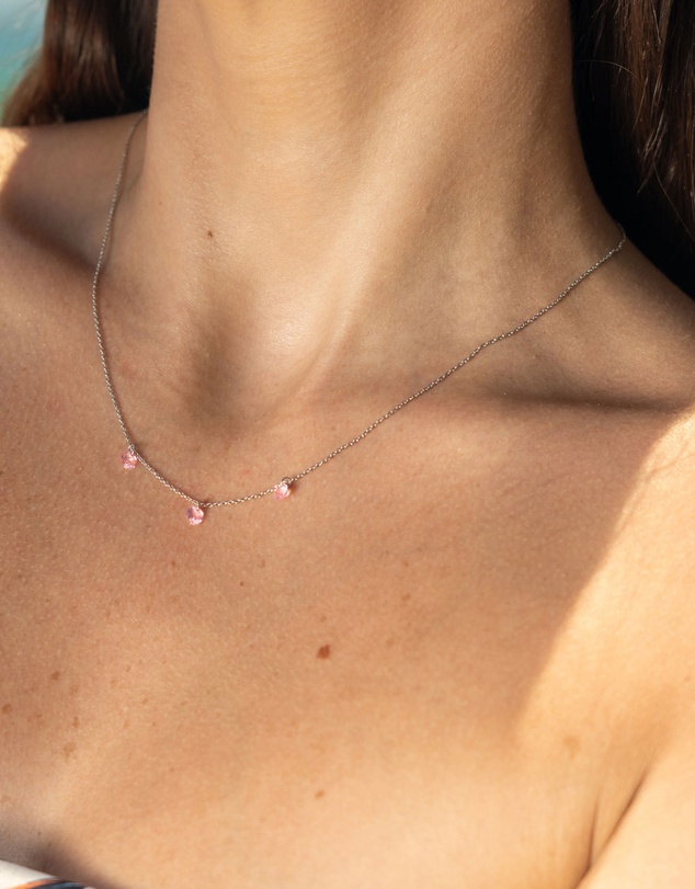 Georgini - Mirage Ethereal Morganite Cubic Zirconia Necklace Silver