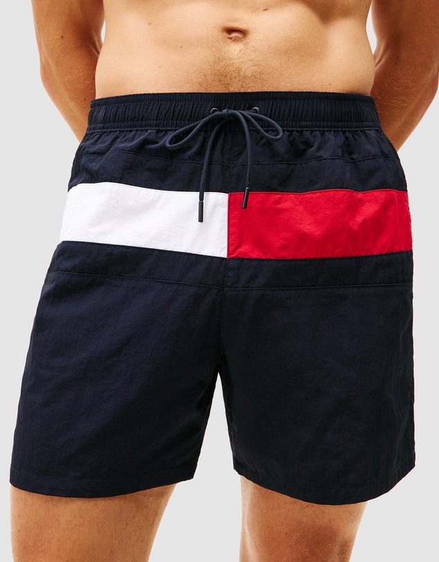 Tommy Hilfiger - Hilfiger Flag Mid Length Swim Shorts