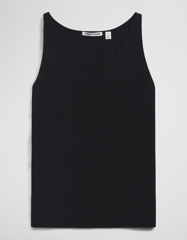 Country Road - V-neck Rib Detail Knit Tank