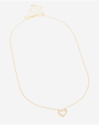 Lovisa - Gold Plated Brass Cubic Zirconia Pave Heart Necklace