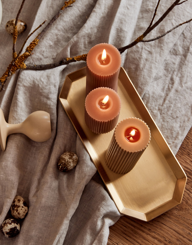 Black Blaze - Hexa Brass Candle Tray