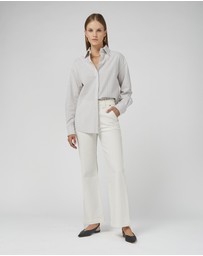 DRICOPER DENIM - Misika Ivory Flare Leg Trousers