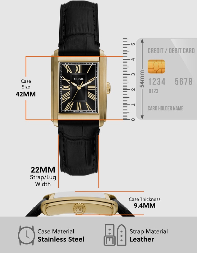 Fossil - Carraway Black Analogue Watch