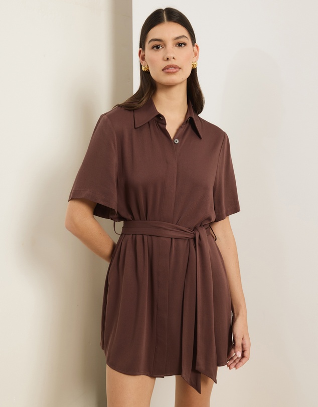 Atmos&Here - Holly Viscose Twill Mini Dress
