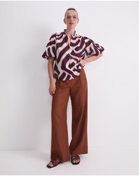 Sportscraft - Penny Short Sleeve Cotton Silk Blouse