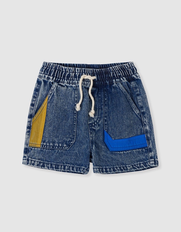Goldie + Ace - Primary Pop Noah Denim Shorts - Babies-Kids
