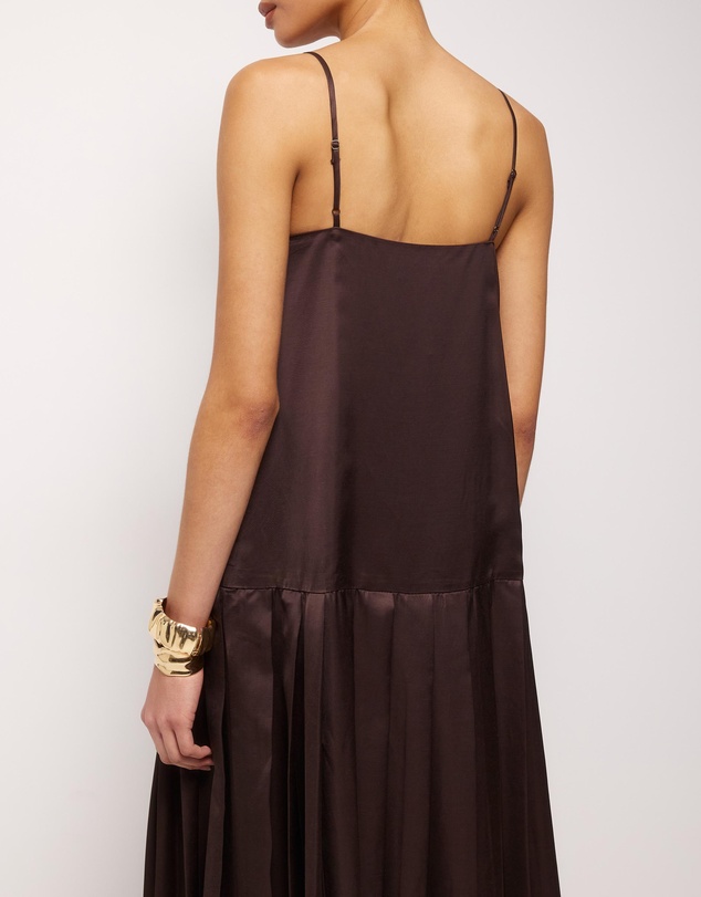 AERE - Esti Pleated Hem Midi Dress